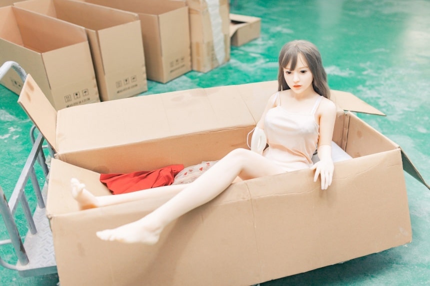Sex Doll in a box unpacking